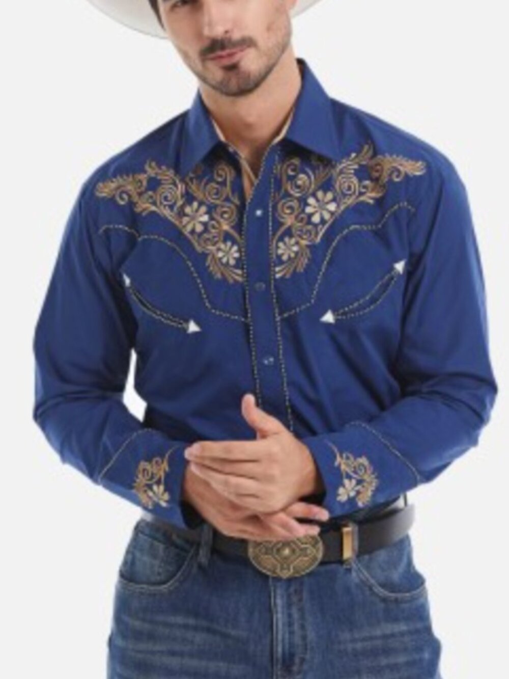 El Pionero Embroidered Western Cowboy Snap Button Shirt